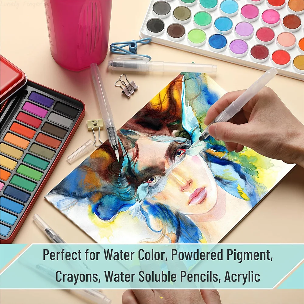 مجموعة أقلام فرشاة ألوان مائية مكونة من 6/18 قطعة - سهلة الاستخدام والملء، لقلم الرصاص الملون القابل للذوبان في الماء، وقلم فرشاة مائية، وأفكار الهدايا #5