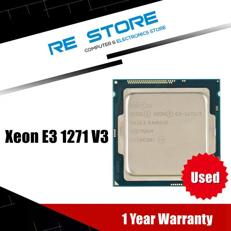 Go! Used Intel Xeon E3 1271 V3 E3 1271V3 3.6GHz Quad-Core Eight-Thread CPU Processor L2=1M L3=8M 80W LGA 1150