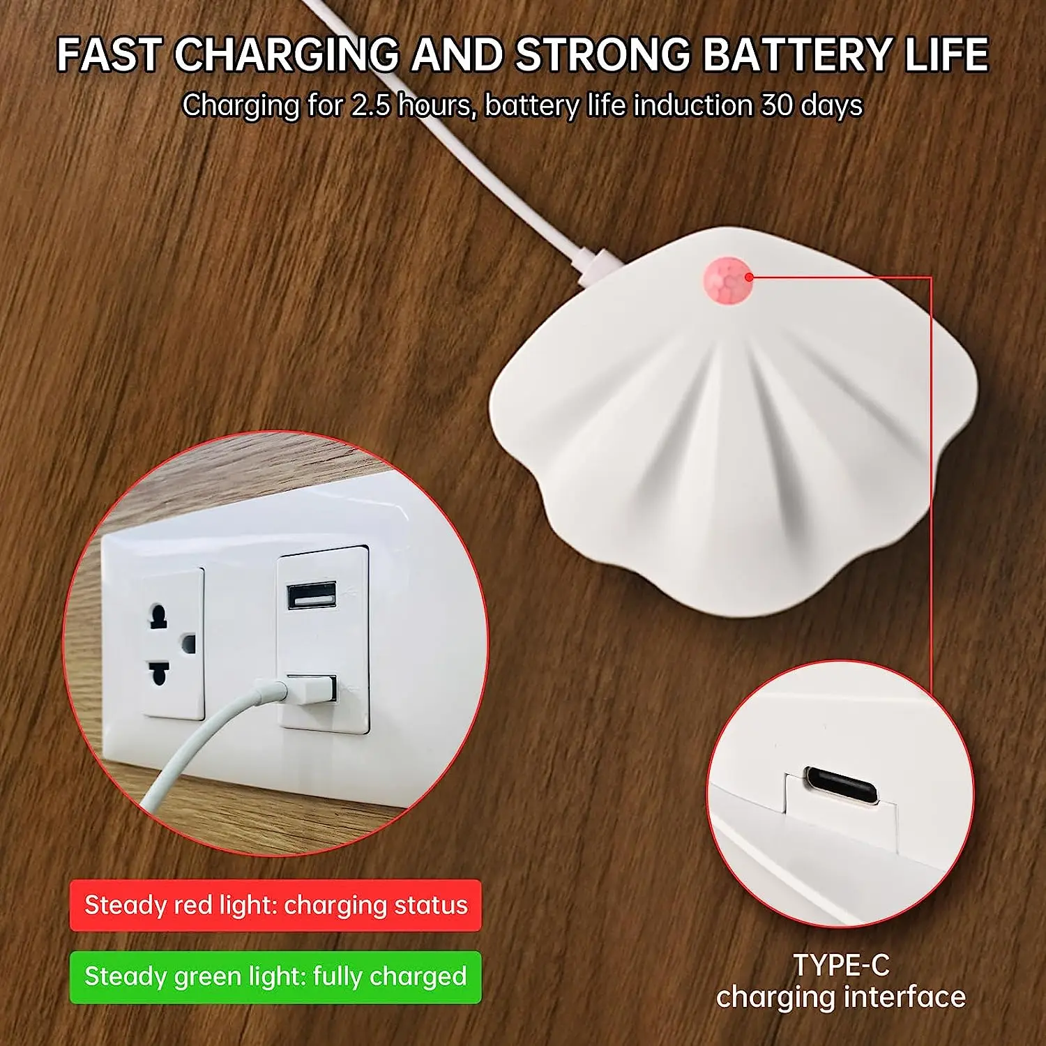 USB Rechargeable Motion Sensor Night Light LED Wall Sconce with 3 Color Temperature 3 Brightness Dimmable Wall Light for Bedroom