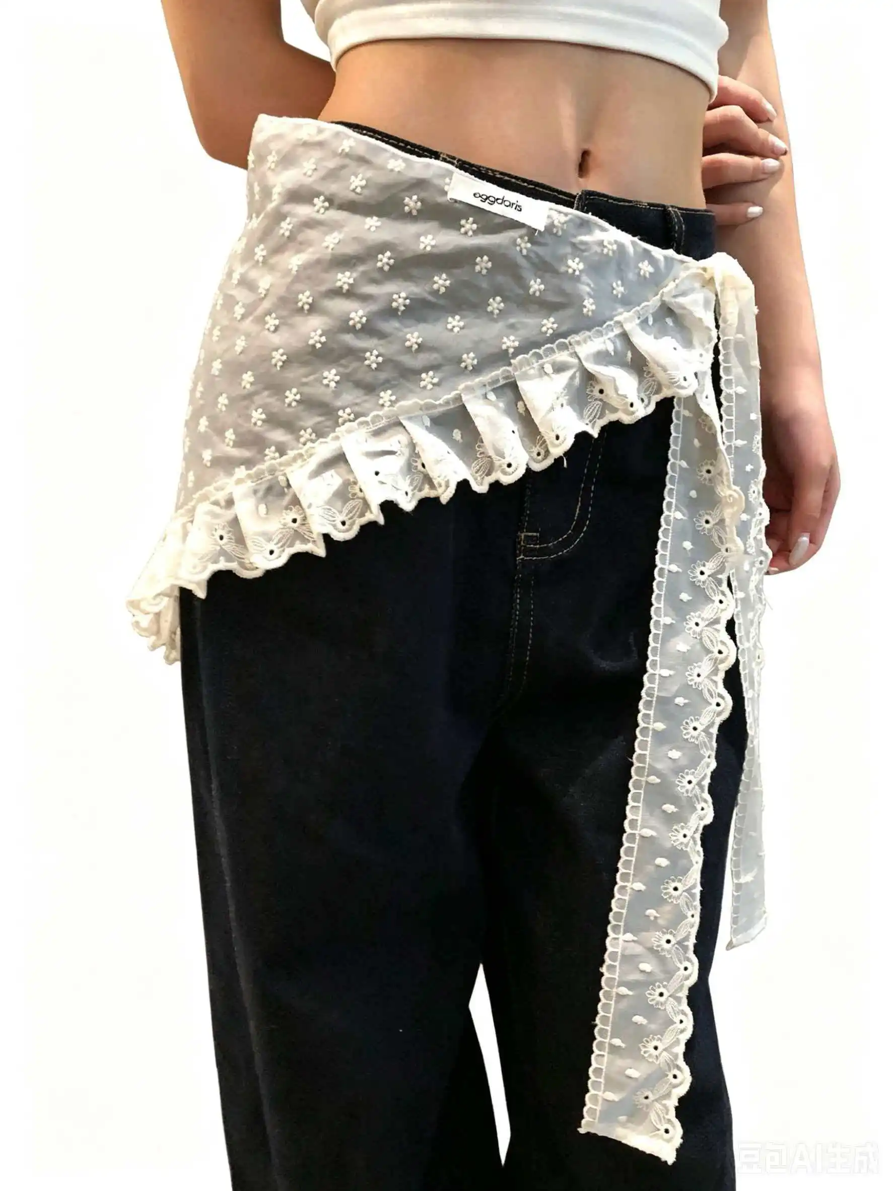 Pañuelo triangular de encaje, faldas de encaje versátiles y de moda, estampados para fiestas, diseño adorable y elegante, tejido de lycra (nylon) de encaje, ideal para cualquier temporada, sensación de alta calidad, es
