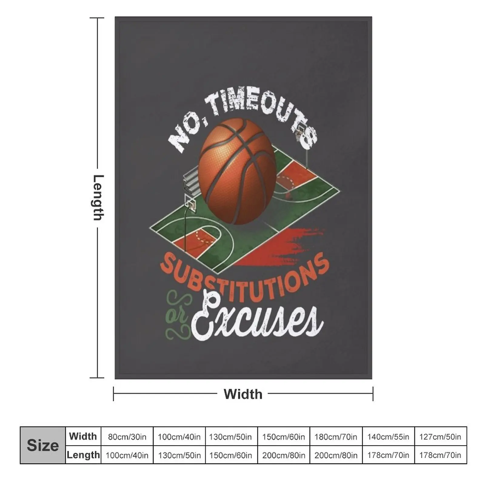 NO timeout substitution or excuses - basketball sports Throw Blanket Large Furrys Sofa Throw Luxury Throw Blankets