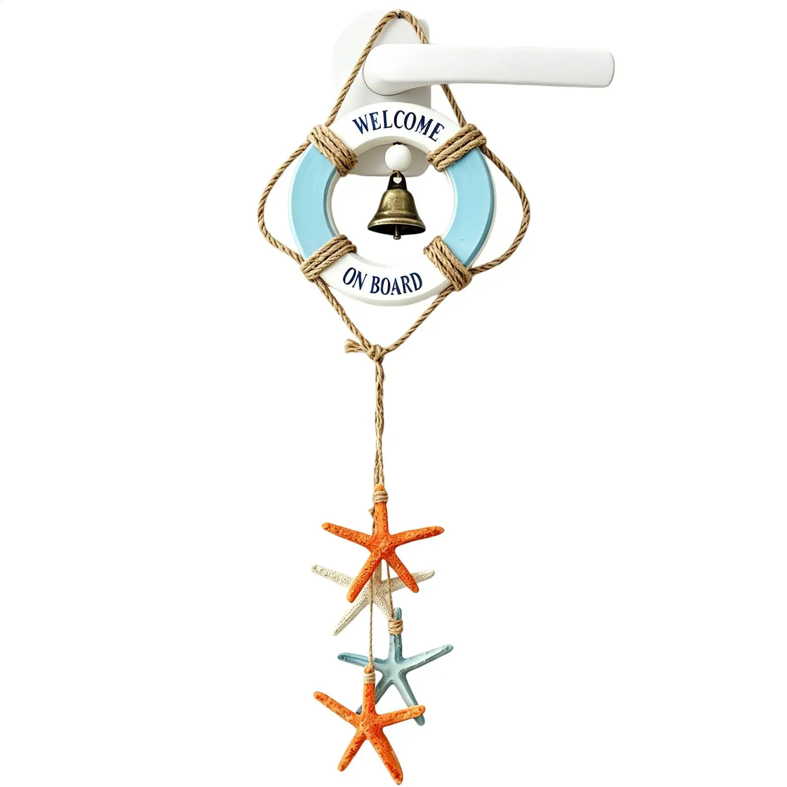 Nautical Home Decor Hangable Life Ring Art Pendant With Rope And Bell Nautical Room Decor For Bedroom Entryway Restaurant Cafe