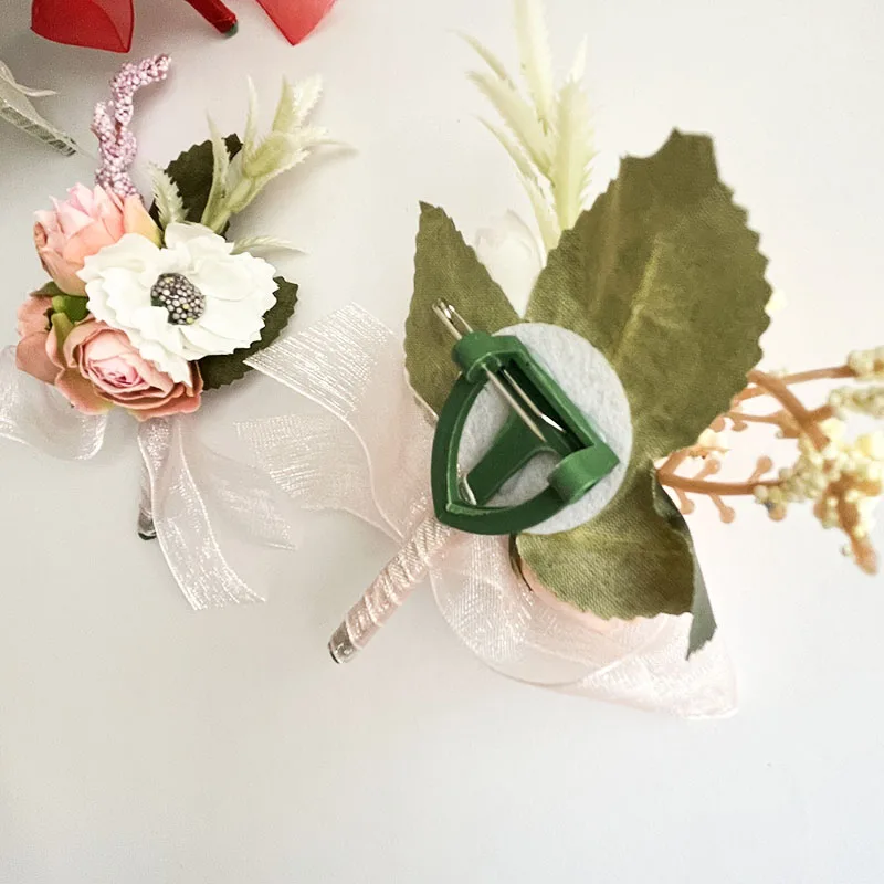 Bracelet de mariage pour demoiselles d'honneur, corsage de poignet, fleurs de boutonnière, poubelle artificielle, fête de Rh, accessoires de mariage