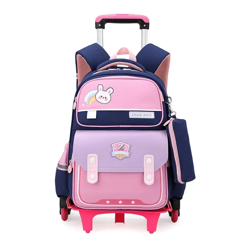 Children School Rolling Backpack School Bags for Girls Kids Wheeled Backpack School Backpack with Wheels Travel Luggage Mochila