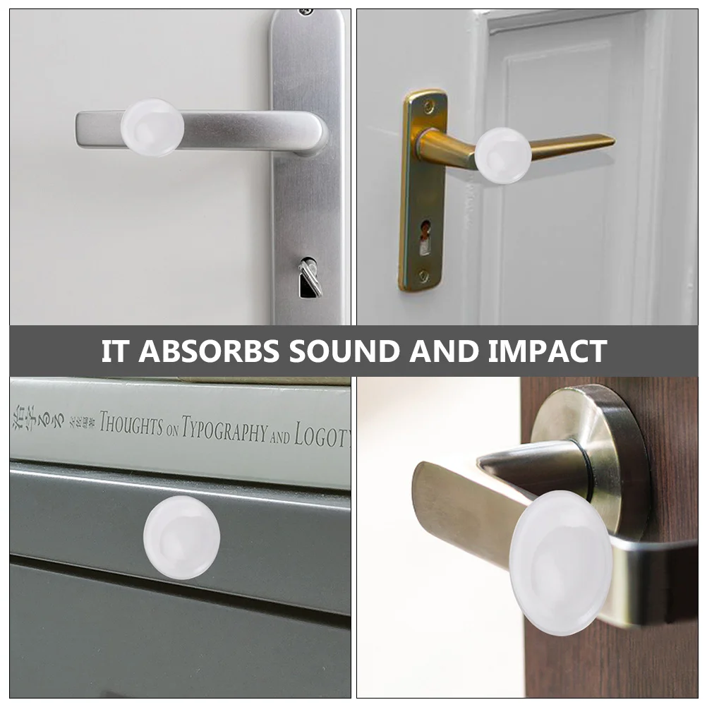 

6pcs Door Stopper Wall Protectors Transparent Round Bumper Guard For Door Handle Impact Absorbing Washable Reusable No