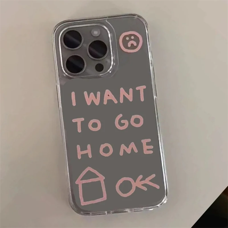 Ins Korean Cute Simple Graffiti Phone Case for iPhone 16 15 14 13 12 11 Pro Max X Xs Max XR 8 7 Plus Soft Clear Cover Fundas image 2