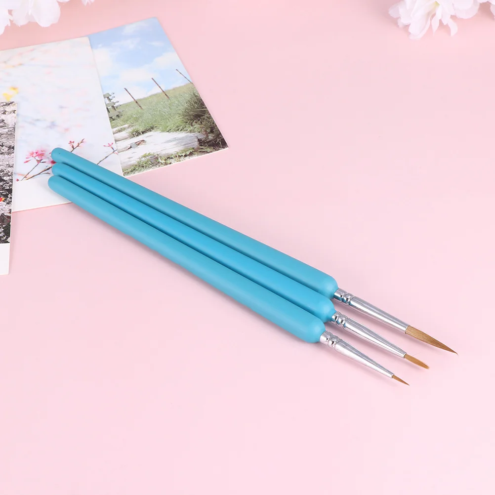

4pcs Detail Paint Brush Set Wolf Hair Tip For Acrylic Watercolor Gouache Oil Painting Light Travel Artists Miniature Work Fine
