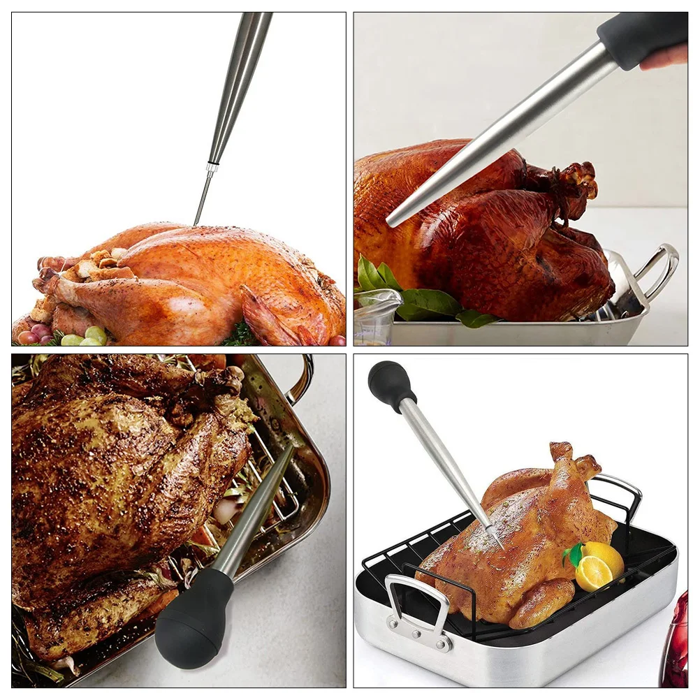

1Set Turkey Flavor Injector Needle Professional Meat Injector for Turkey Marinade Sauce Injection Barbecue Cooking Tool