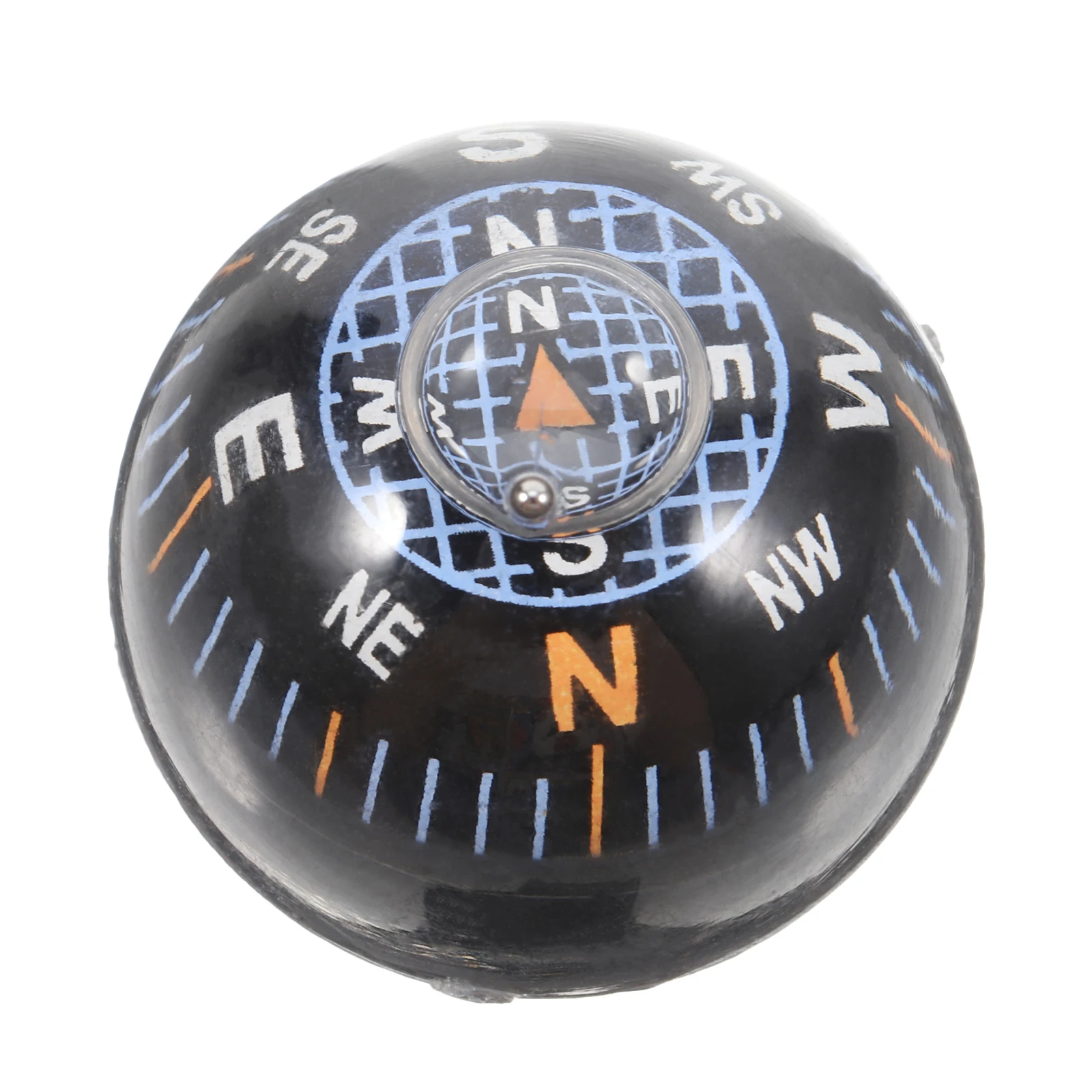 

Black Guide Ball Compass Spherical Design Durable Plastic Material Cars Automotive Dashboard Hiking Camping Outdoor Adventure