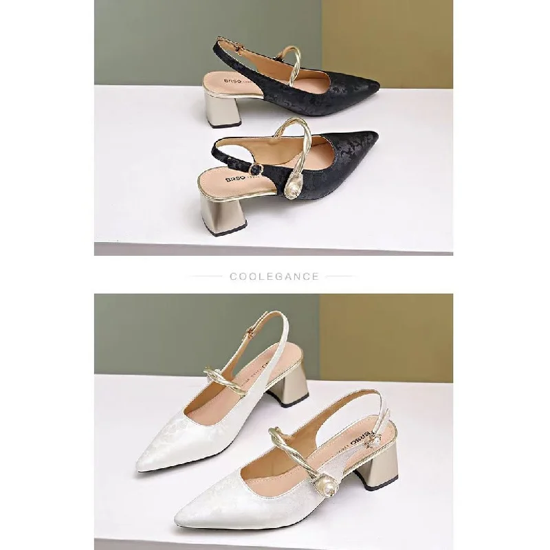 Elegante Damen-Slingback-Pumps im chinesischen Stil mit Perlenverzierung, spitzer Zehenpartie und klobigem Blockabsatz – perfekt für Sommer, Freizeit und Partys – Detail 6