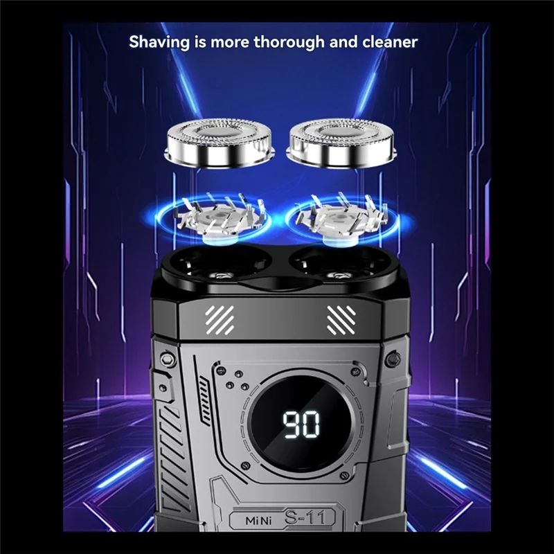 

A65Z Mini Electric Smart Shaver Dual Blade Digital Display Powerful Beard Trimmer 36Db Tool Household& Car