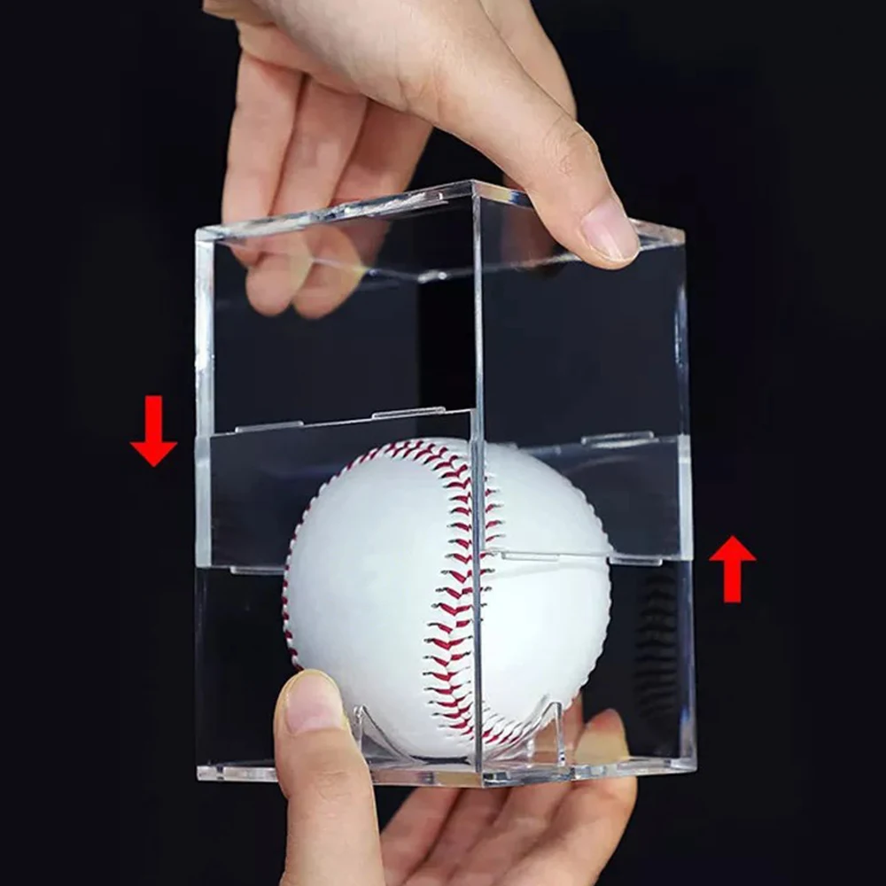 1pc Acrylic Boxes for Ball Display, Transparent Baseball Cube Box, Ball Memorabilia Showcase Autograph, for Baseball Tennis Golf