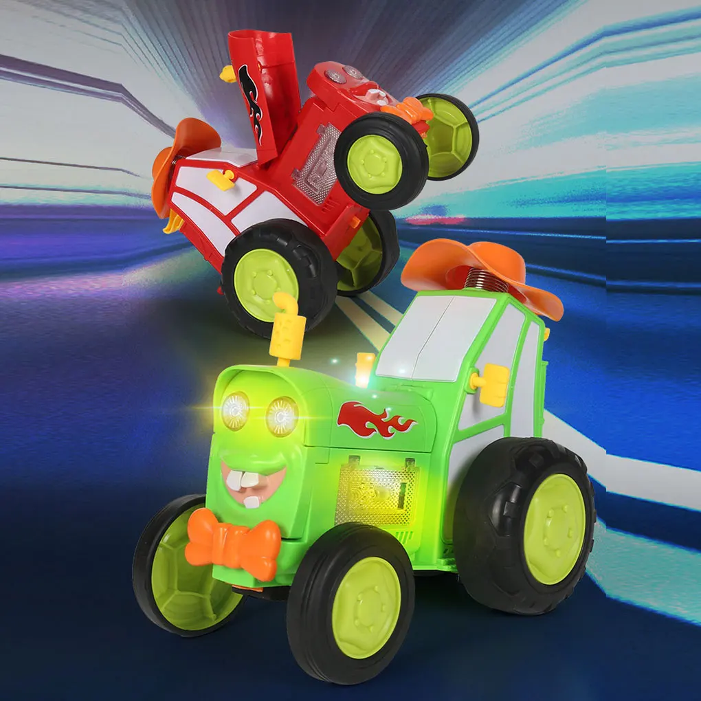ABS 춤추는 트랙터 장난감 조명과 음악 포함 – 미친 점프 묘기 미친 점프 자동차 점프 묘기 자동차