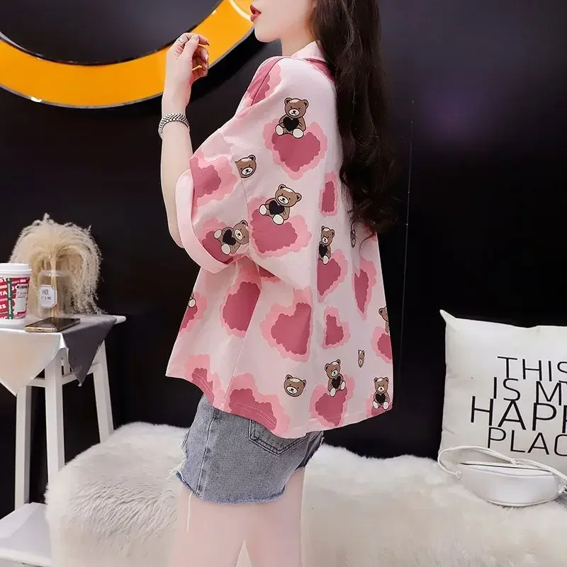 Mode 2025, Druck Kurzarm Frau Taste T-shirt Sommer Outfit Im Angebot Neue Ästhetische Baggy Neck T Shirt Für Frauen