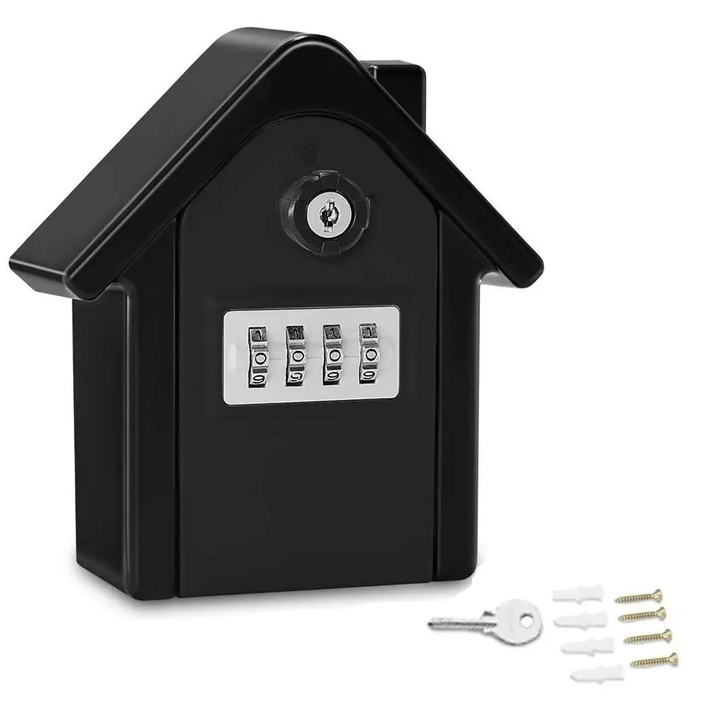 Resettable Combination Key Lock Box Waterproof Weatherproof Key Storage Box Large Capacity Anti-double Opening