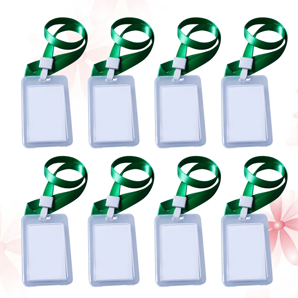 

16 Pcs ID Badge Holder Storage Pocket Hanging Rope Protector Name Tag Chest Card Case Travel School Camp Hike Tear Resistant