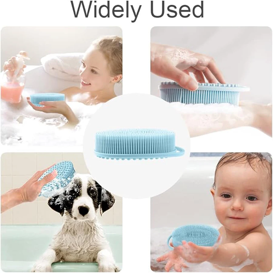 1/2PCS Silicone Shower Brush Hooked Double Side Scrubbing Massage Brush Bath Brush Children Sensory Tactile Brush