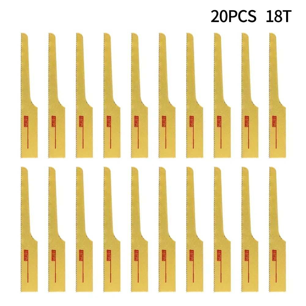 20 piezas hoja de sierra de aire alternante hoja de sierra de rompecabezas 94mm 18T hojas de sierra para metales herramienta de corte para hierro aluminio Metal acero corte de madera