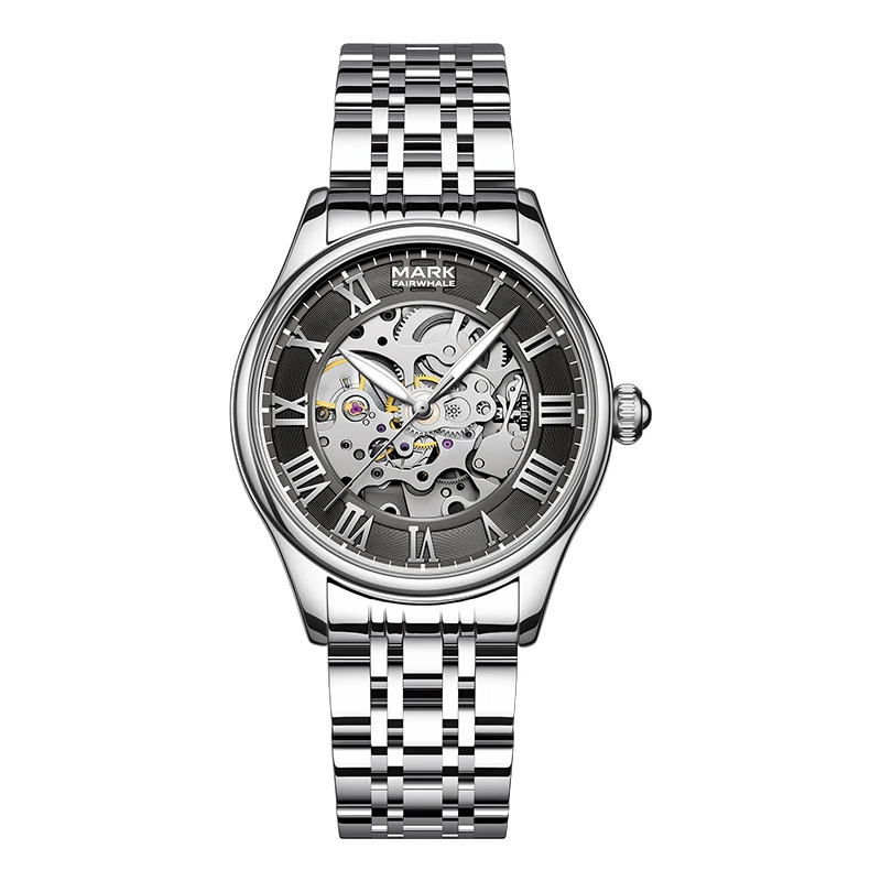 MARK FAIRWHALE Luxury Men Mechanical Watch FW-6054 See Through Movement Daily Casual Male Watch