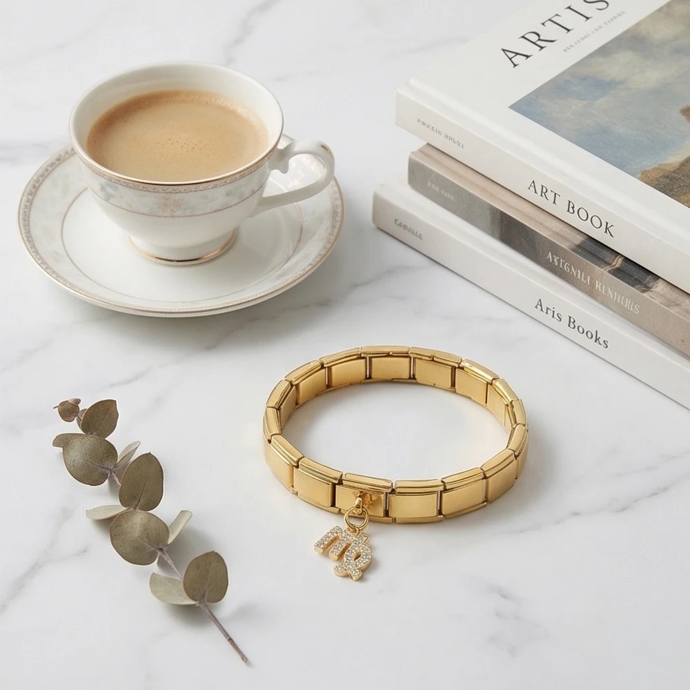 2026 Trendiger Zwölf-Sternzeichen-Anhänger, italienische Gliederkette, passend für 9mm Edelstahlarmbänder, DIY-Schmuck für Damen und Herren, Geschenke – Detail 3