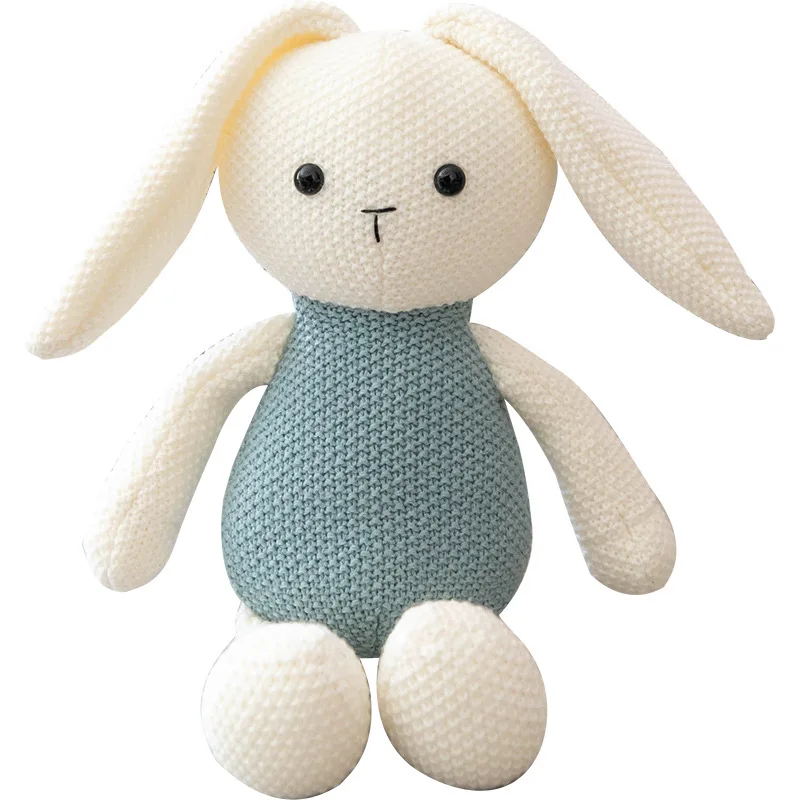 Juguete de peluche de lana de ganchillo, conejo, mono, muñeco de peluche, ayuda para dormir para niños, regalo educativo de cumpleaños, juguete suave