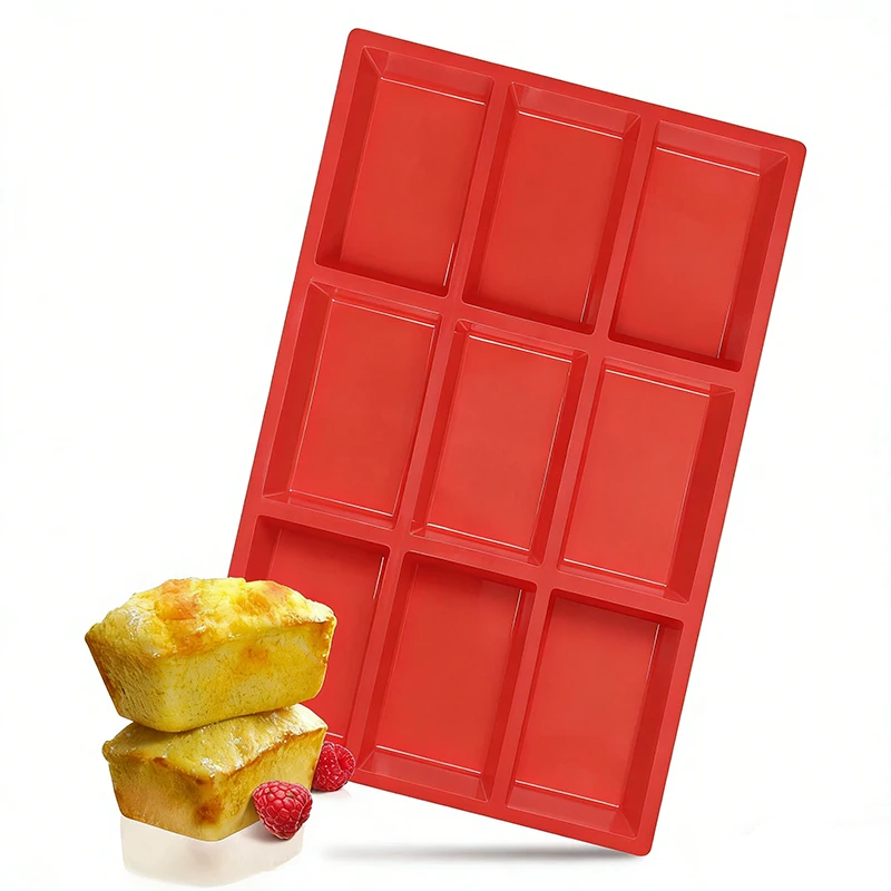 Silikon-Mini-Brotbackform, 9 Mulden, antihaftbeschichtete Silikon-Brotform, Backform, geeignet für Brot, Kuchen, Muffins, Teig