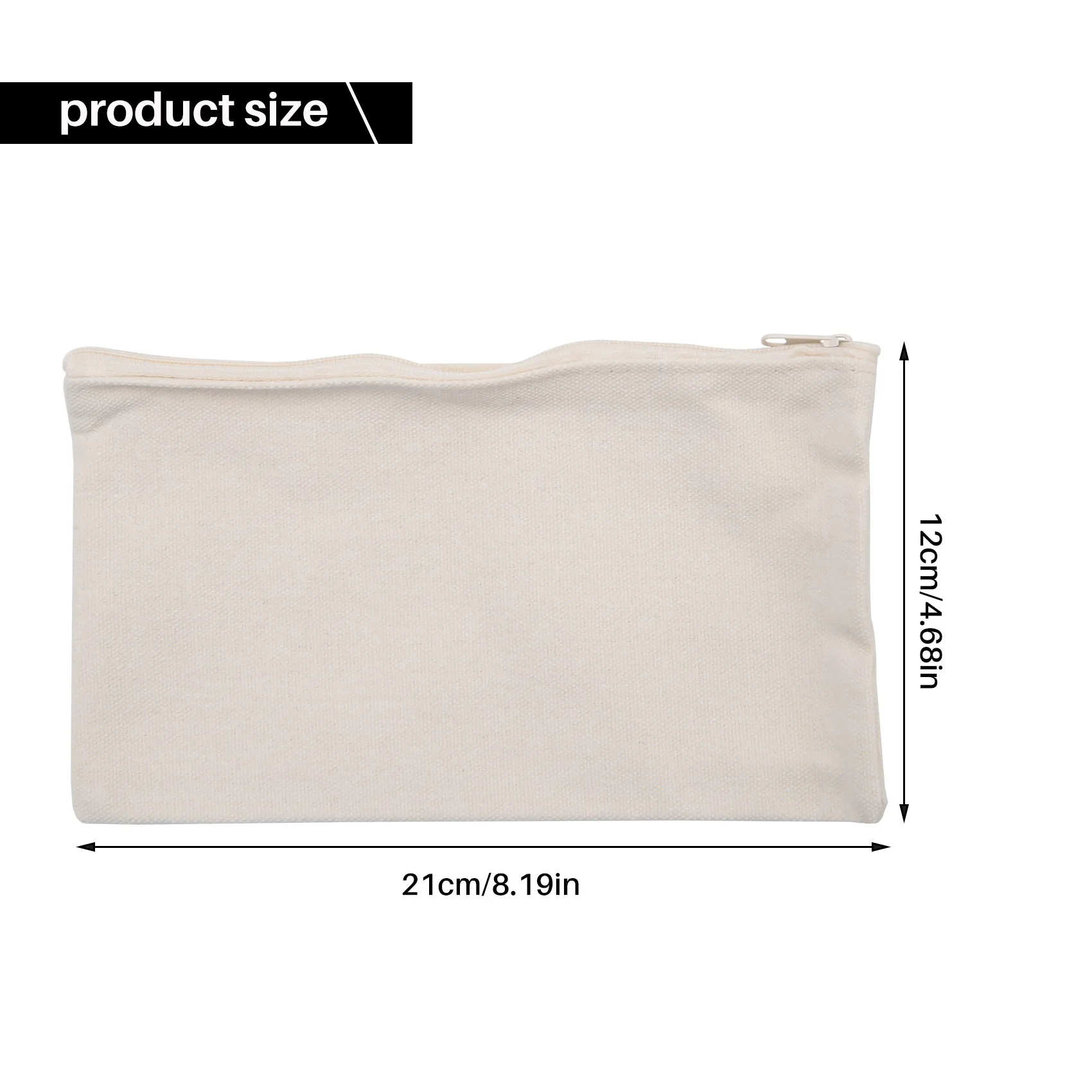 40 Pcs Canvas Pencil Pouch Zipper Makeup Bags Blank Craft DIY Bags Multipurpose Toiletry Stationary Storage Bags