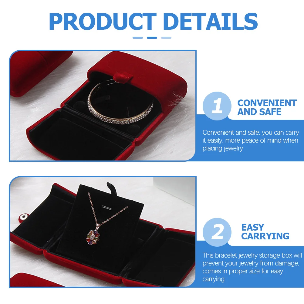 

Exquisite Jewelry Box for Bracelet Ring Necklace Storage Portable Travel Jewelry Holder Gift Box for Her Surprise Present