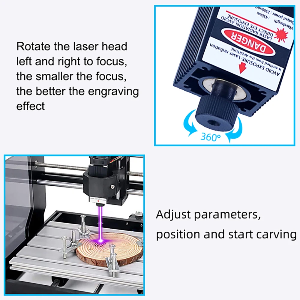 TopDirect CNC 20W Laser Module Wood Working Tools Laser Engraving Machine Head with Protective Goggles for CNC Cutting Machine