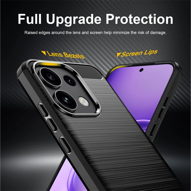 For Cover Oppo Reno 16 FS Case For Oppo Reno16 FS Anti-knock Shockproof Silicone Carbon Fiber Back Case For Oppo Reno 16 FS Case