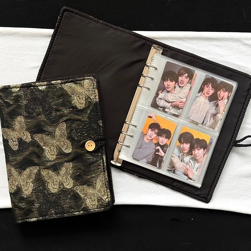 Carpeta de álbum de recortes recargable de tela A5, organizador portátil de tarjetas fotográficas de celebridades para fanáticos de kpop, almacenamiento de tarjetas de sellos coleccionables