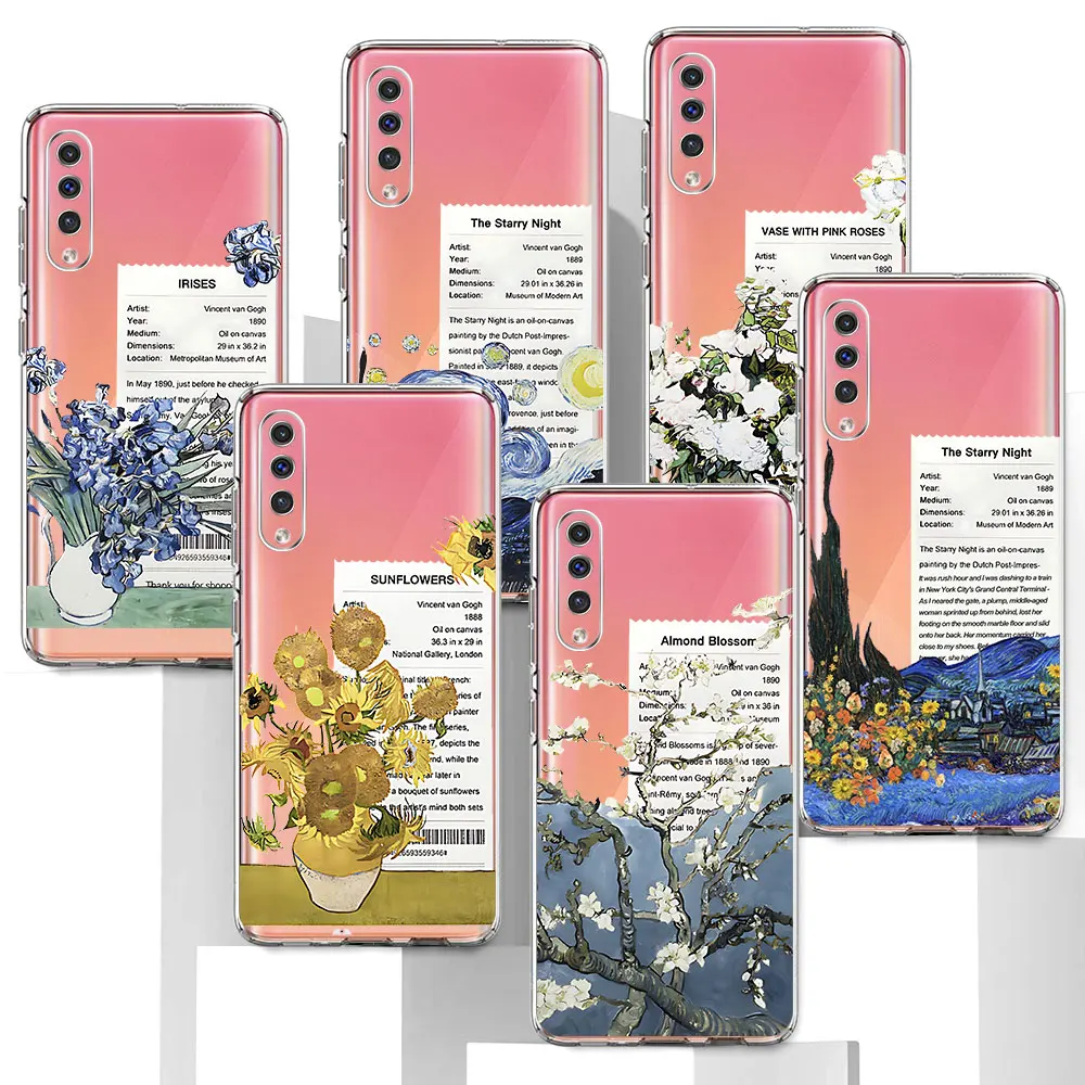 Van Gogh Sunflowers the Starry Night Art Case for Samsung Galaxy A04s A10 A20s A7 A01 A02s A03s A20e A30s A40 A6 TPU Soft Cover