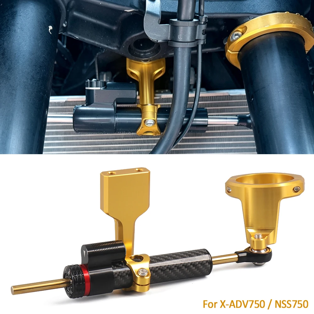 

For Honda X-ADV XADV 750 X-ADV750 XADV750 NSS NSS750 2022-2025 CNC Steering Damper Stabilizer Bracket Support Mounting Kit