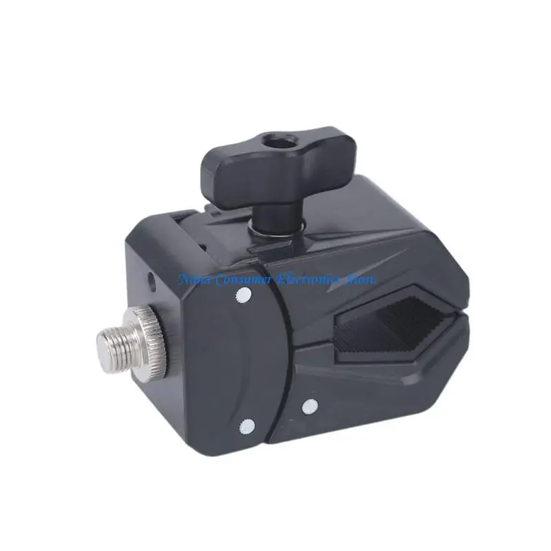 G7NE Studio Light Clamp Mount with Stepped V-Jaw Faces and Knob Adjustment for 0.59-1.77in Round-Tube Lighting Support Setups