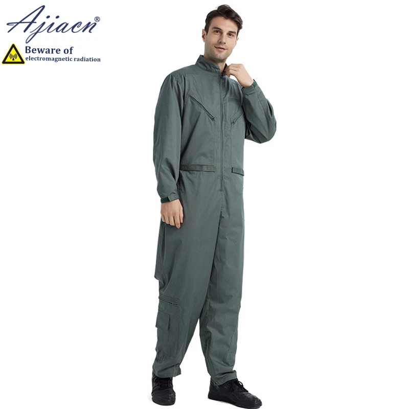 Genuine anti-radiation hooded coveralls anti-high temperature, anti-static, acid and alkali resistant EMF shielding clothing