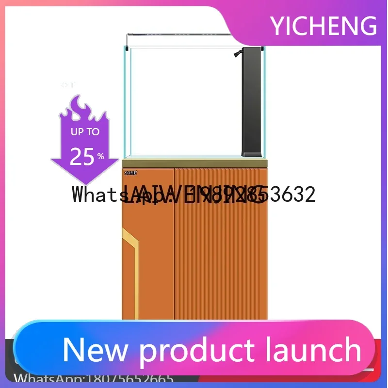 

fish tank landscaping aquatic plants set ultra-white floor light luxury ecological 2024 new model