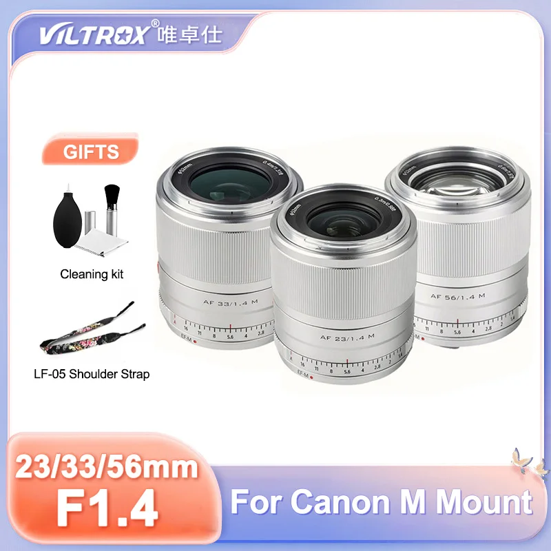 

Viltrox 23mm 33mm 56mm EOS M Lens F1.4 APS-C AF Auto Focus STM Large Aperture Lens for Canon EOS M Mount M5 M6 M6II M50 M100