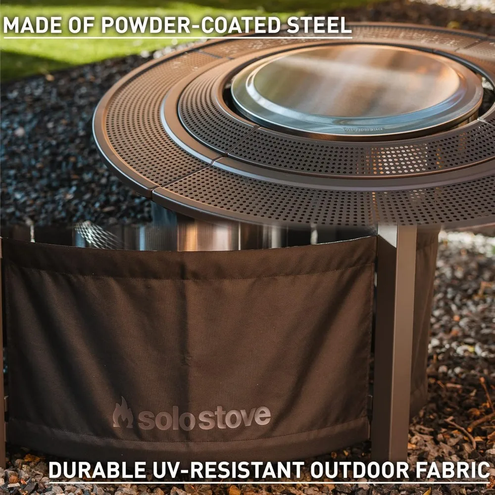 حاجز حفرة النار المحمول لحرق الخشب - محيطي أمان واقٍ مقاس 42 بوصة لحفر النار الخارجية مع مساحة إضافية #3