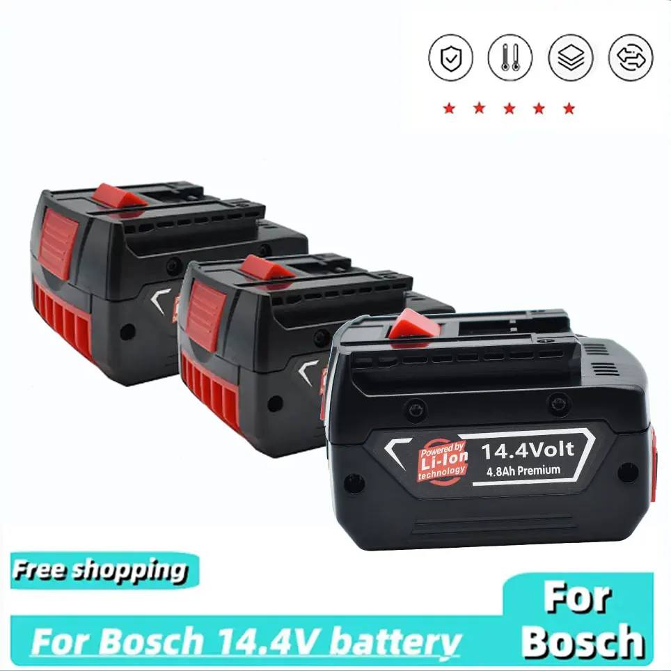 Imagem -05 - Bateria Li-ion Recarregável para Bosch Furadeira Elétrica sem Fio Chave de Fenda Bat607g Bat614g 14.4v 4800mah