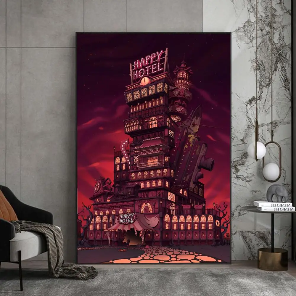 H-Hazbin Cartoon Hotel Poster Poster Vintage classici HD Quality Wall Art Poster retrò per la decorazione della parete della stanza di casa