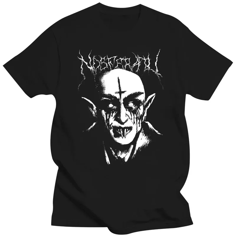 2019 round neck T-shirt mens summer mens short T-shirt Black Metal Nosferatu T Shirt