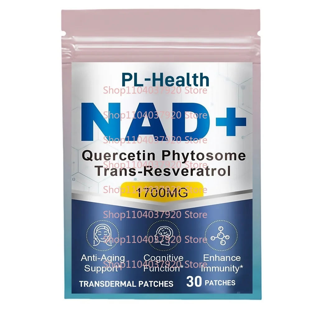 

30 Patches NAD Transdermal Patches for Women & Men with Quercetin Trans Resveratrol Boost NAD Energy & Anti-Aging Support