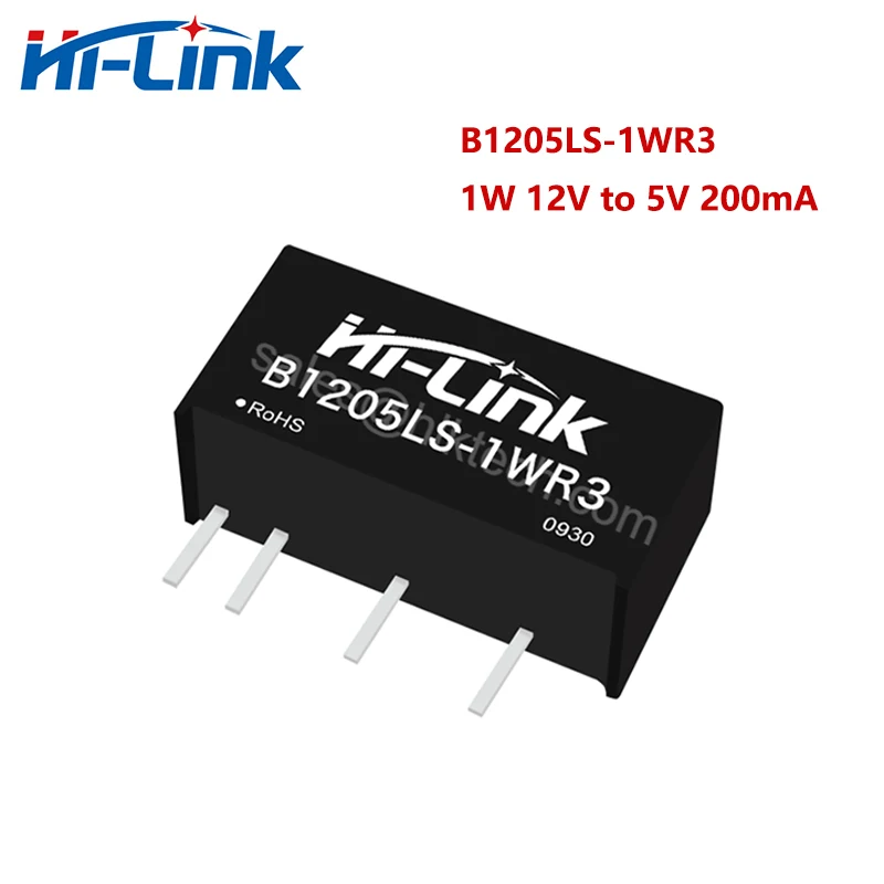 Hi-Link Offical Hot Sale 10pcs B1205LS-1WR3 1W 12V to 5V 200mA DC DC Isolated Power Supply Intelligent Module 90% Efficiency