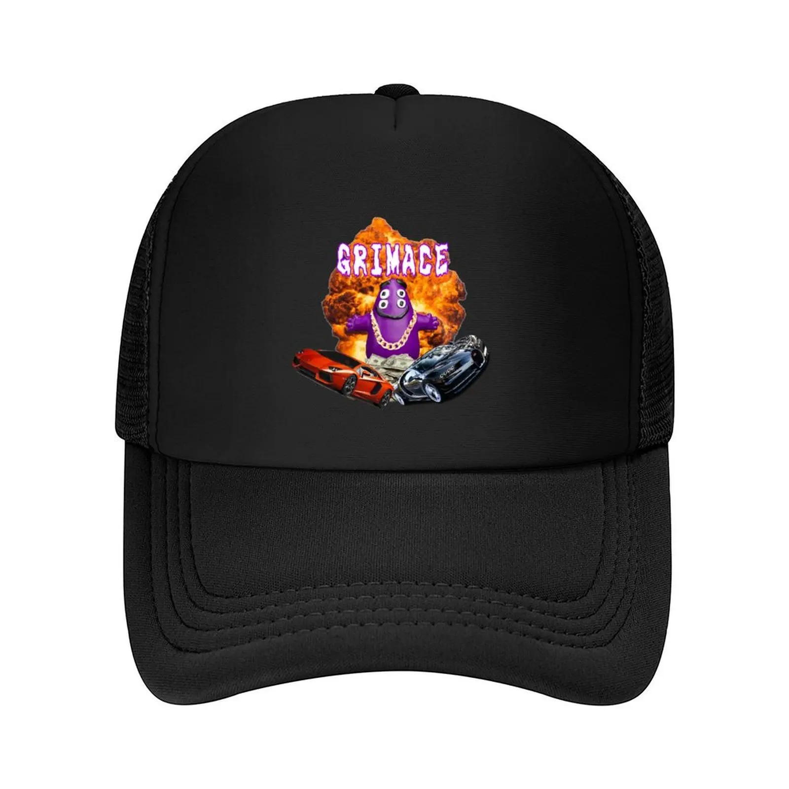 

Здесь comes Grimace Бейсбольная кепка Забавные шляпы Wild Ball Hat Косплей Rave Женский пляжный козырек Мужской