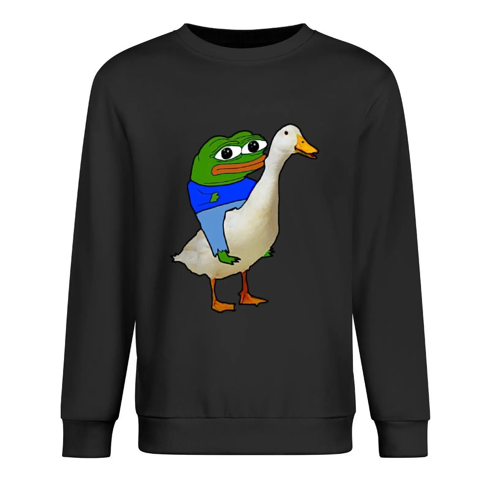 

Rare Pepe On A Goose Pullover autumn clothes men's autumn clothes mens clothing anime clothes hooded sweatshirts