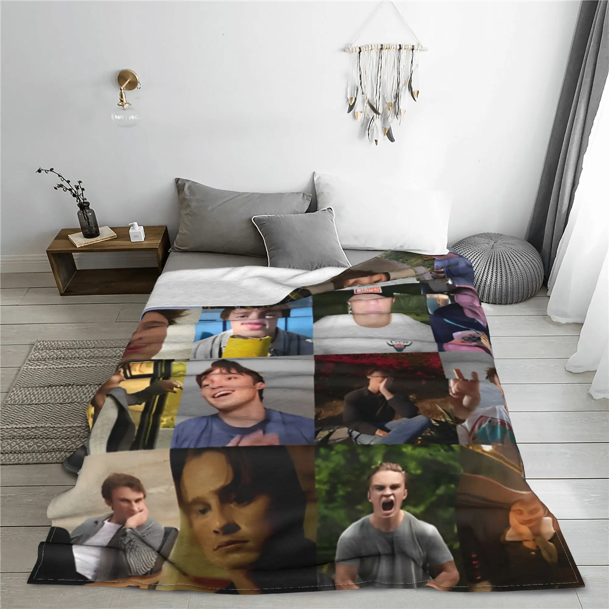 Drew Starkey Photo Collage Blanket Coral Fleece Plush  Winter Rafe Cameron Actor Lightweight Throw Blanket Home Outdoor Throws