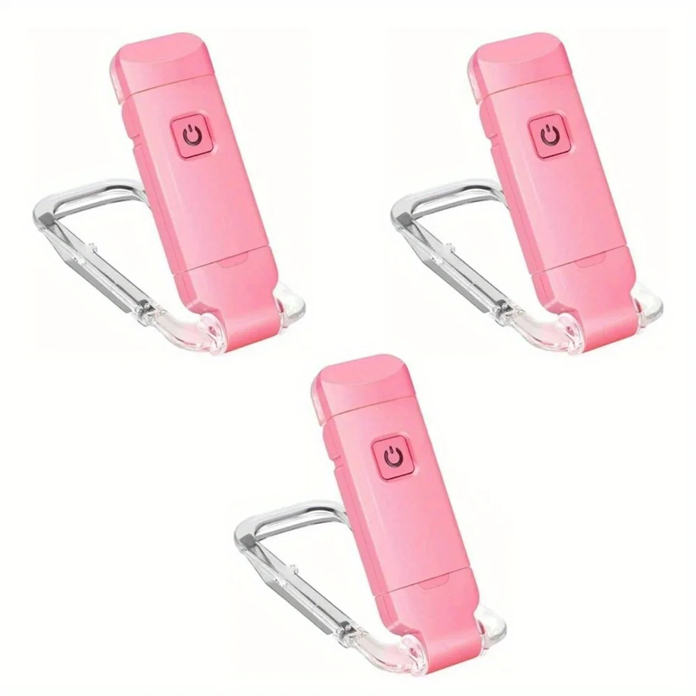 3pcs Rechargeable Reading LED Clip on Book Lights, B ookmark Reading Lights for Books in Bed, Small Book Light,