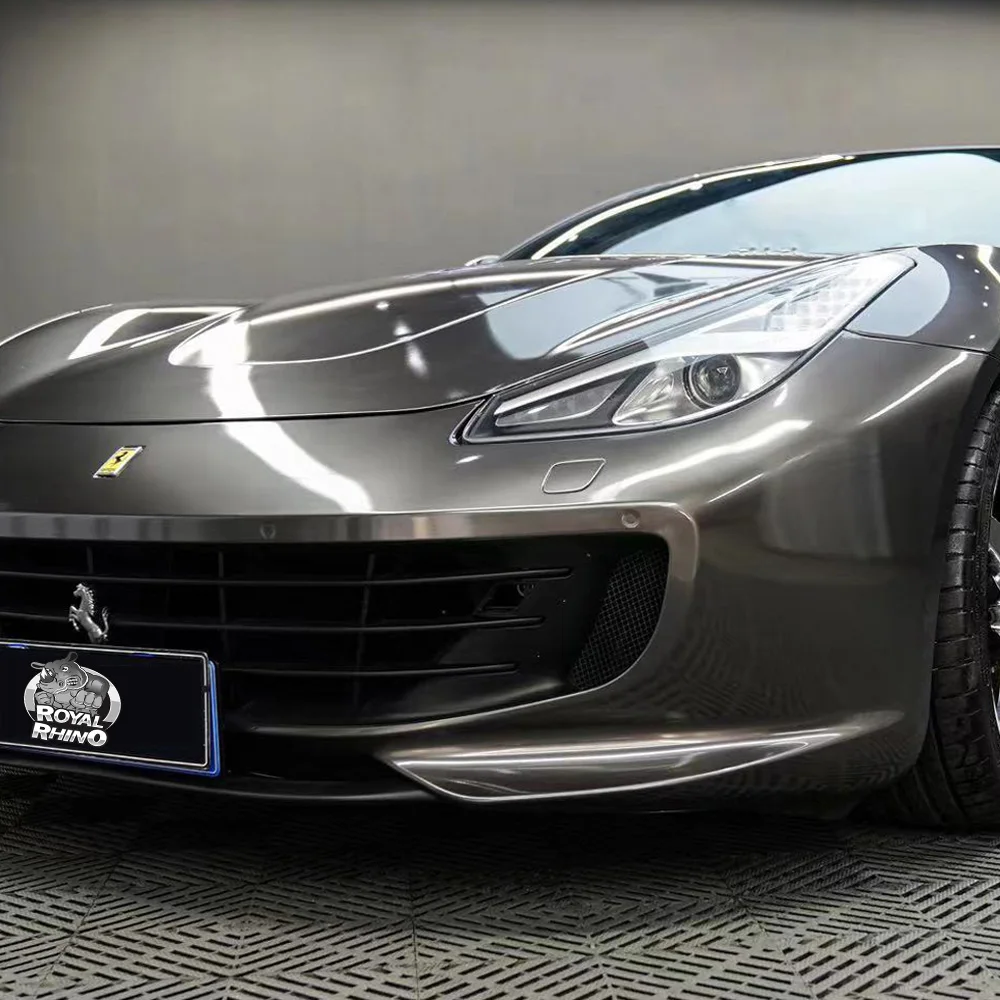 1.52x18M Liquid Metal Graphite Grey DIY Car Body Film PET LIQUID METAL SERIES Color Changing Self-Adhesive FILM for Ferrari GTC4