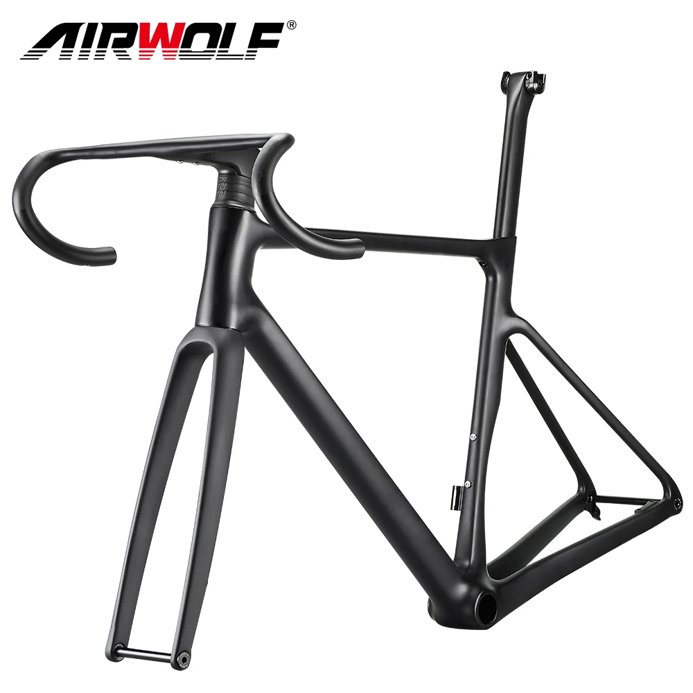 AIRWOLF Carbon Road Frame 2023 Full Internal Cable Routing Bicycle Frames 49 52 54 56 58cm Carbon Road Bike Frame Disc Brake