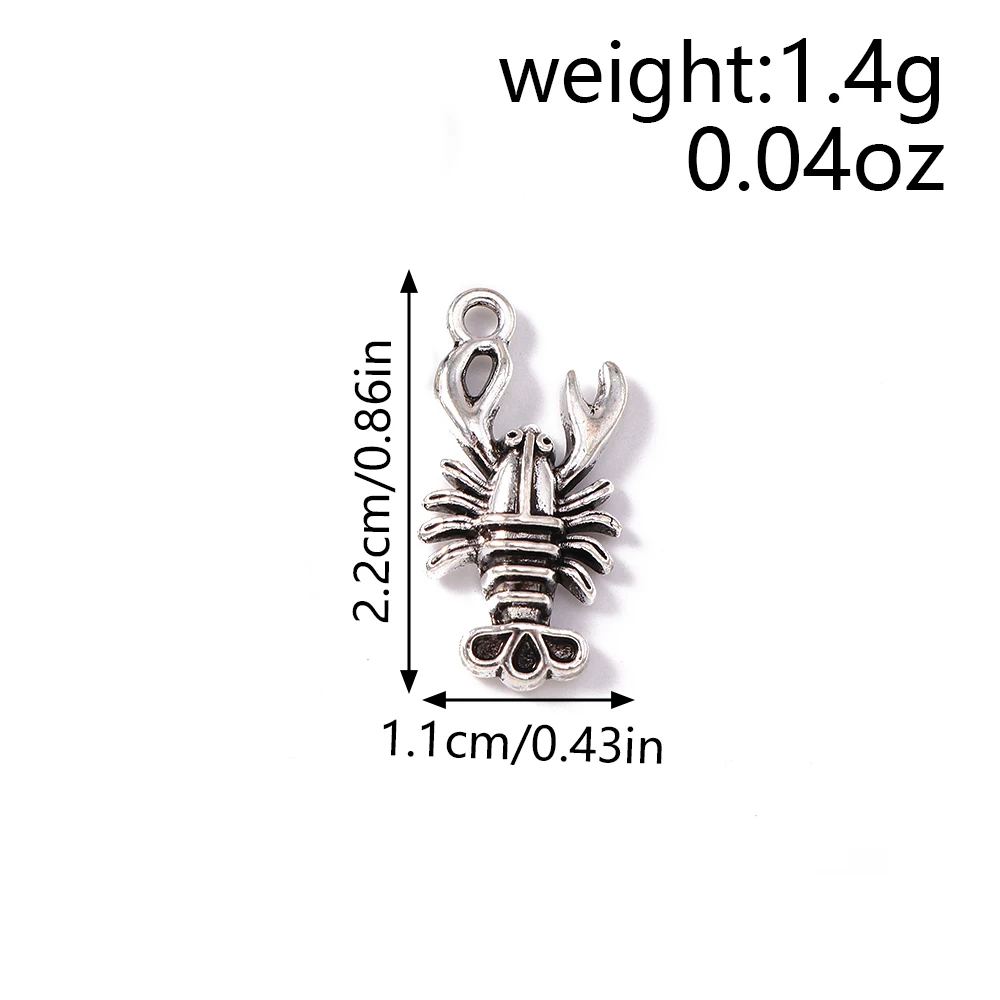 Tusember 10 Stück niedliche Anhänger aus Legierung in Form von Fisch, Qualle, Seestern und Muschel für die Schmuckherstellung von Halsketten, Ohrringen, Armbändern, DIY – Detail 1